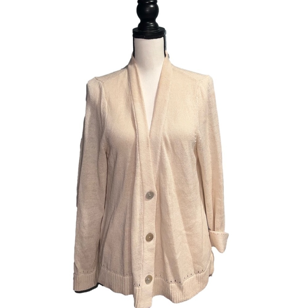 Chicos- Cream button up sweater